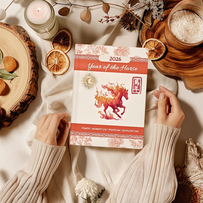 Year of the Horse 2026 Journal | Chinese Zodiac Horse Planner | Manifestation Notebook for New Year Intentions & Personal Growth
