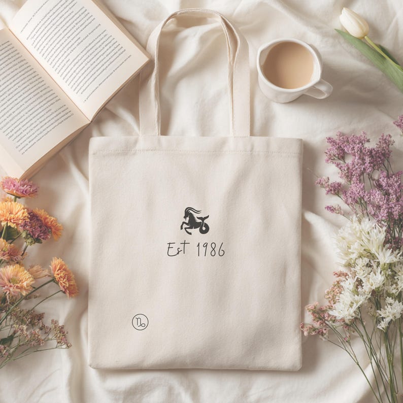 Custom Capricorn Zodiac Tote Bag, Personalized Astrology Lovers Gift, Brides Maids Gift Tote, Star Sign Birthday Gift, Choose Your Sign