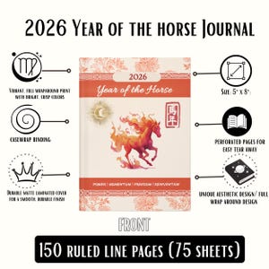 Year of the Horse 2026 Journal | Chinese Zodiac Horse Planner | Manifestation Notebook for New Year Intentions & Personal Growth