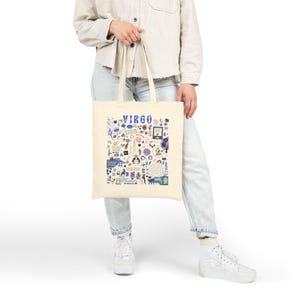 Virgo Zodiac Tote Bag Custom Bridesmaids Gift, Personalized Astrology Lovers Tote for Virgo Best Friend Birthday Gift, Star Sign Bday Gift