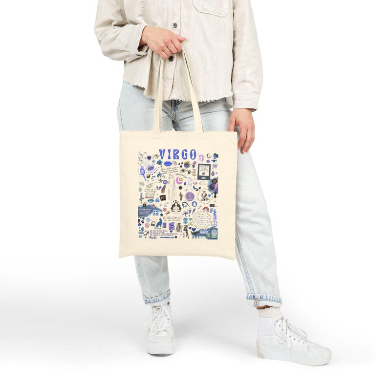 Virgo Zodiac Tote Bag Custom Bridesmaids Gift, Personalized Astrology Lovers Tote for Virgo Best Friend Birthday Gift, Star Sign Bday Gift
