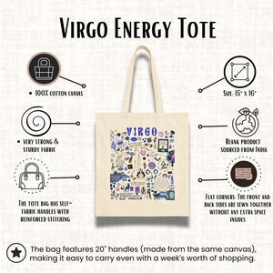 Virgo Zodiac Tote Bag Custom Bridesmaids Gift, Personalized Astrology Lovers Tote for Virgo Best Friend Birthday Gift, Star Sign Bday Gift