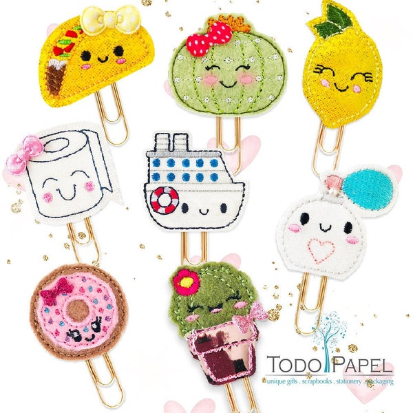 Kawaii Style Planner Paper Clips or Magnets - Novelty Handmade Bookmarks for Designer Planners, Journals, Diaries, TN's - Great Fun Gift!