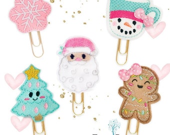 FELTIE Christmas Paper Clip Set: Kawaii Planner Bookmarkers, 5 Designs