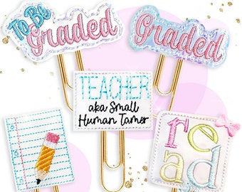 Teacher's Grades Planner Paper Clip Collection. Novelty Planner, Diary, Agenda, Journal Accessories. Back to school Bookmarks, gifts.