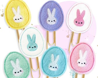 Felt Easter EGG Bunny Planner Paperclip - Choose from 7 Pastel Colors - Planner, Diary, Agenda, Journal Bookmarks - Cute Springtime gifts
