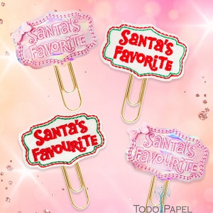 Santa&#39;s Favorite - Favourite - Holiday Season Planner paper clips for Planners, Journals, Agendas, Diaries - Perfect Gift For Christmas