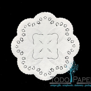 10&quot; WHITE paper doilies | Scalloped Edge French Rose Round paper doily | White Doily Paper | Wedding Charger plate Doily | Lace Doily paper