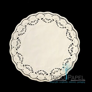 Ivory Paper Lace Doilies: Floral Edge Design, Wedding Table Decor (7&quot; or 9&quot;)