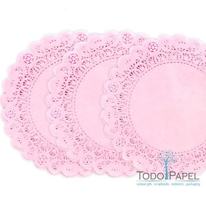 Pastel BLUSH PINK Paper Lace Color Doilies Choose from 4, 6, 8, 10, 12, 14 Each Quality Hand Dyed for Wedding and Party Table Décor image 8
