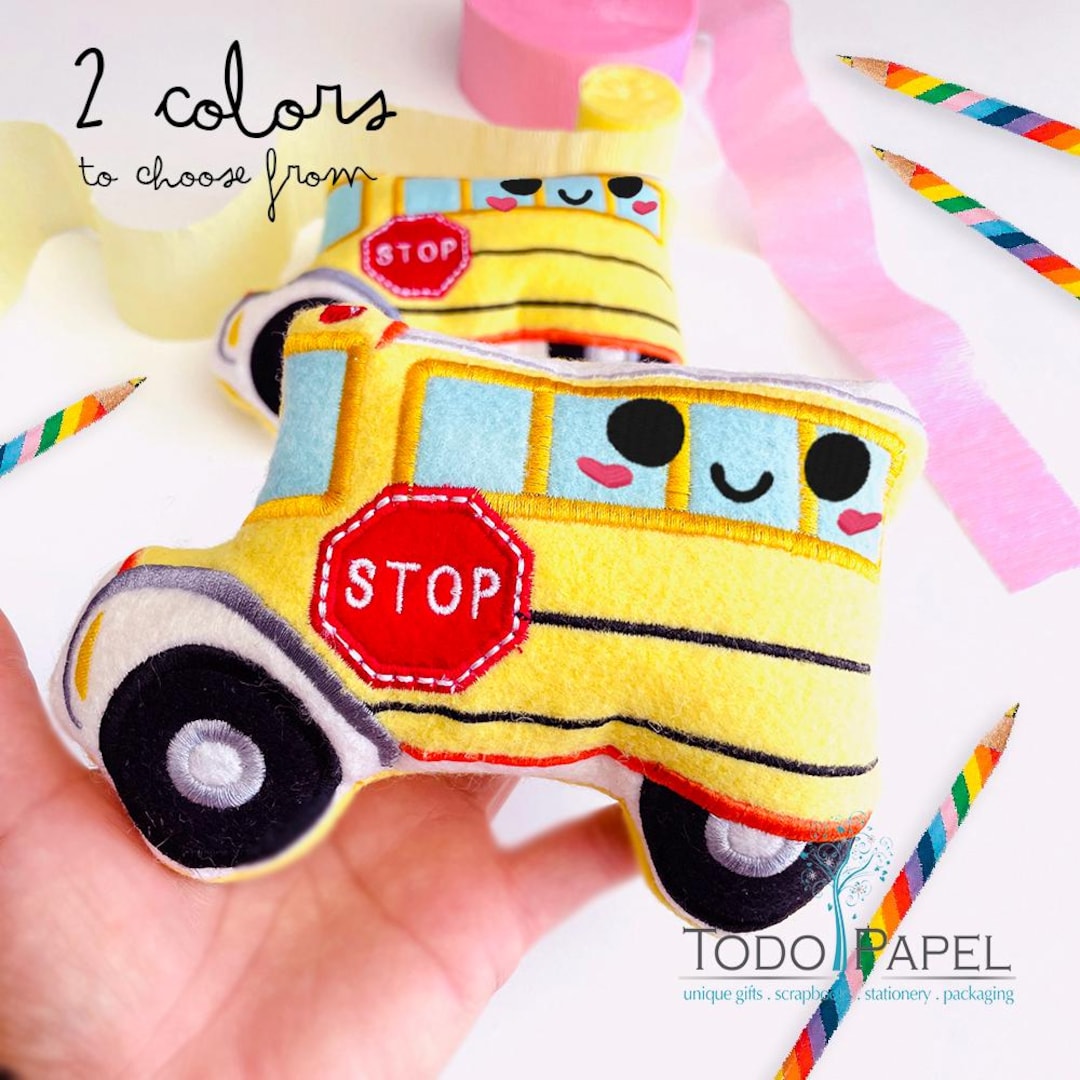 Kawaii School Bus Plushie: Eco-friendly Felt Mini Stuffie - Etsy