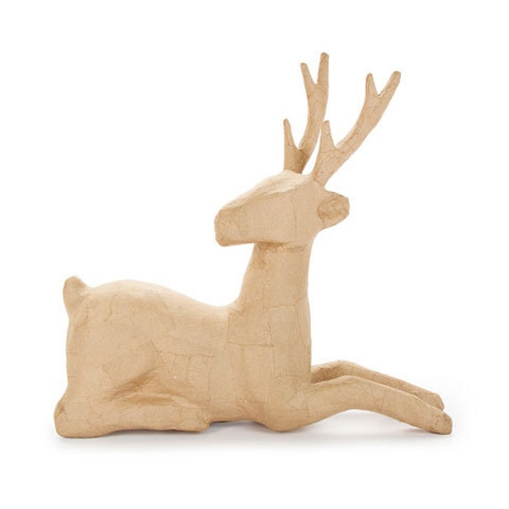 Extra Large Paper Mache Deer Giant Reindeer Seated with Head Etsy