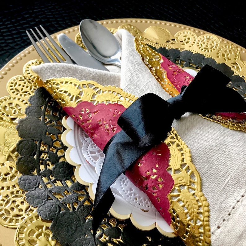 12 High Quality GOLD Metallic Foil Paper Doilies Etsy