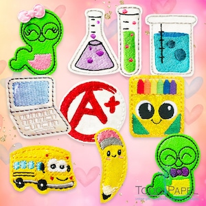 Back to School Feltie Embellishments: Teacher Gifts, Scrapbooking, Felt Appliques