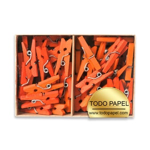 Box of 50 Mini Hand Dyed 1" Color clothespins | Choose from 16 Vibrant Colors | Perfect for holding labels, photos, place cards | Garlands