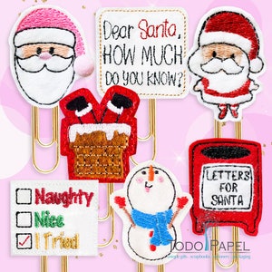 Santa How much do you know Planner Paper Clips. Christmas planner accessories, Bookmarks, Magnets and Brooch pins.  Santa&#39;s Naughty List