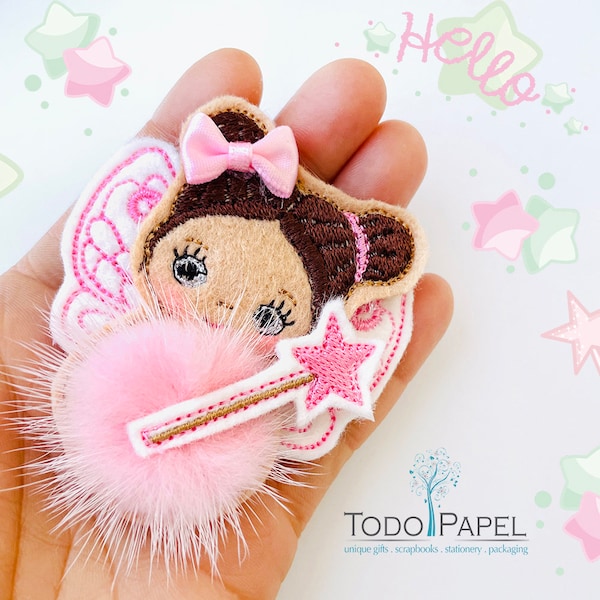 Enchanting Fairy Fur Baby Embellishments. Whimsical Craft & Hair Accessories. Pink Fairy Princess Hair Bow.Fairy Tale Charm,Fairy Dust Magic