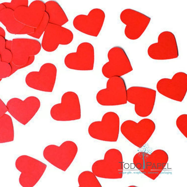 1 Inch Heart Confetti Paper Punches in 33 Colors for Card Etsy