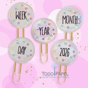 Planificador holográfico FELTIE con clip: agenda 2026, diario, marcadores de página TN