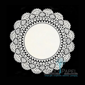 4&quot;, 6&quot;, 8&quot;, 10&quot;, 12&quot; WHITE Cambridge Style Paper Lace Doilies | Exquisite Design perfect for Weddings, Elegant Party Table Decor - 50 Pack