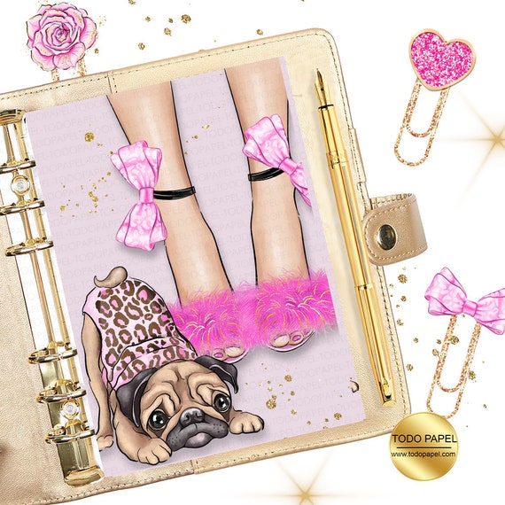Buy My Pug and I, Laminated Planner Dashboard 6 Hole Punched Page Divider.  A5, Personal or Pocket Size. Use on Your Planners, Journals, Agendas Online  in India - Etsy