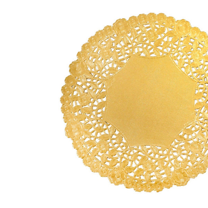 12 High Quality GOLD Metallic Foil Paper Doilies Etsy