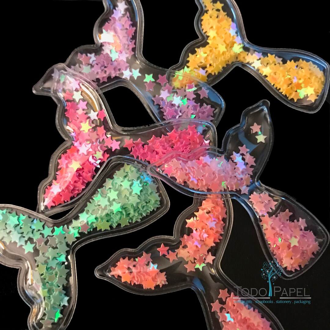 Color Sequin Iridescent Mermaid's Tail Shaker Embellishments Set of 6