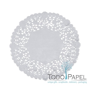 50ct - 12" SILVER Foil Lace Doilies - Premium Quality Sturdy Silver Charger plate doilies for Weddings and Party Events - Quality Embossing