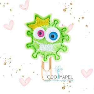 Cute Felt Wobbly Eyes Germ Planner Paper Clip or attaching Magnet. Fun Virus gifts for Planners, Traveller Notebooks or Magnetic Surfaces