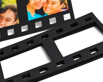 Negative Filmstrip Frame die cuts - Frame size is 4.75 by 3.25 inches to fit mini Photos approximately 1.75 by 2 inches - scrapbooking, gift