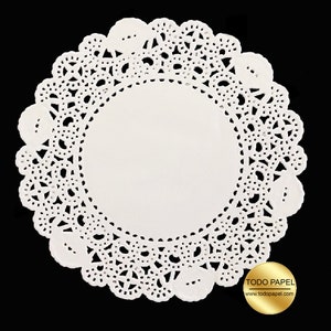4&quot;, 5&quot;, 10&quot;, 12&quot; Crown Style White Paper Doilies | 50 Pack | Perfect for Wedding and Party Decorations, Table Settings Decor, Plate chargers