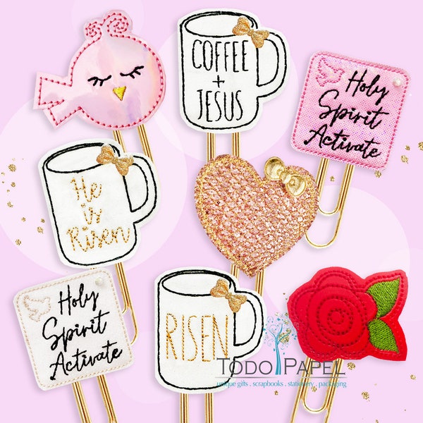 Coffee + Jesus Novelty Planner Paper Clips, Magnets or Brooch Pins. Believe & Faith Planner accessories Fun Bookmarks for Journals, Diaries