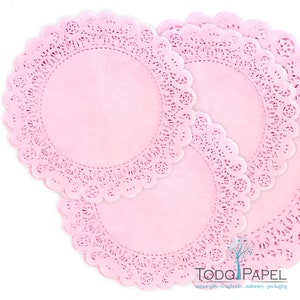 Pastel BLUSH PINK Paper Lace Color Doilies Choose from 4, 6, 8, 10, 12, 14 Each Quality Hand Dyed for Wedding and Party Table Décor image 7