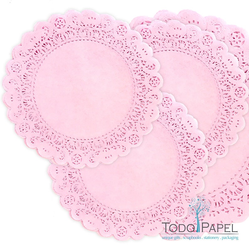 Pastel BLUSH PINK Paper Lace Color Doilies Choose from 4, 6, 8, 10, 12, 14 Each Quality Hand Dyed for Wedding and Party Table Décor image 7