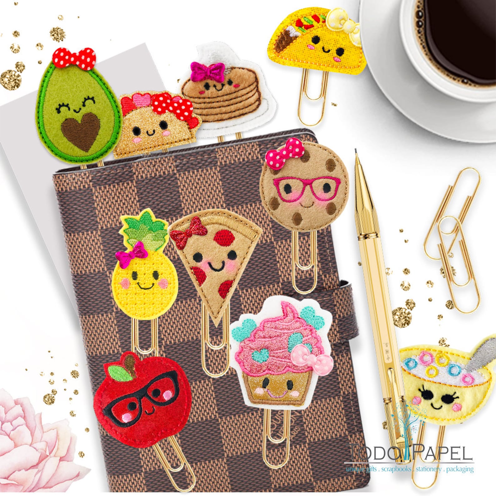Kawaii Foodie Collection of Planner Paper Clips and Magnets - Etsy