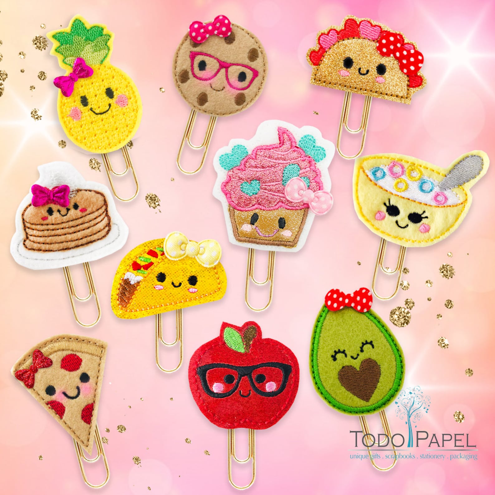 Kawaii Foodie Collection of Planner Paper Clips and Magnets | Etsy