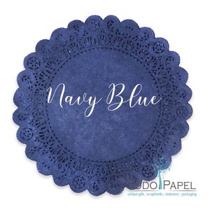 Premium Hand-Dyed Vivid Color Paper Doilies, Choose from 25 Colors and Sizes from 4, 6, 8,10, 12, 14 Wedding, Party Event Table Decor Navy Blue