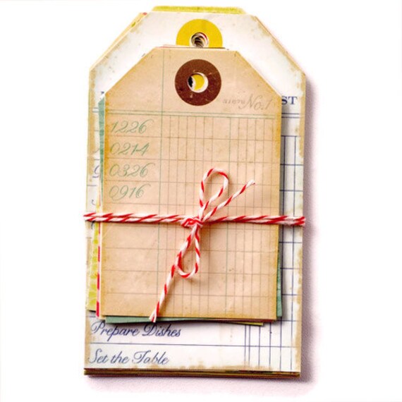 Items similar to Scrapbooking tags DIY kit vintage style . die cuts for cards . journaling