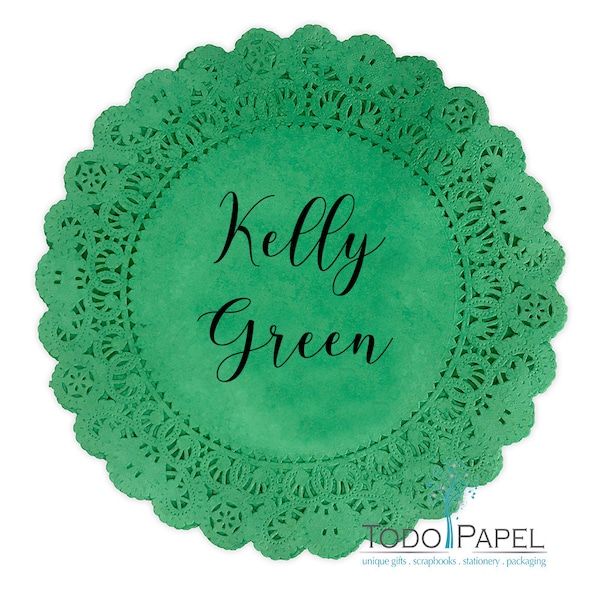 KELLY GREEN paper doilies | Color Doilies in 4", 6",8",10", 12", 14" | Irish weddings | Wedding Doily | Party Table decor | Plate Chargers