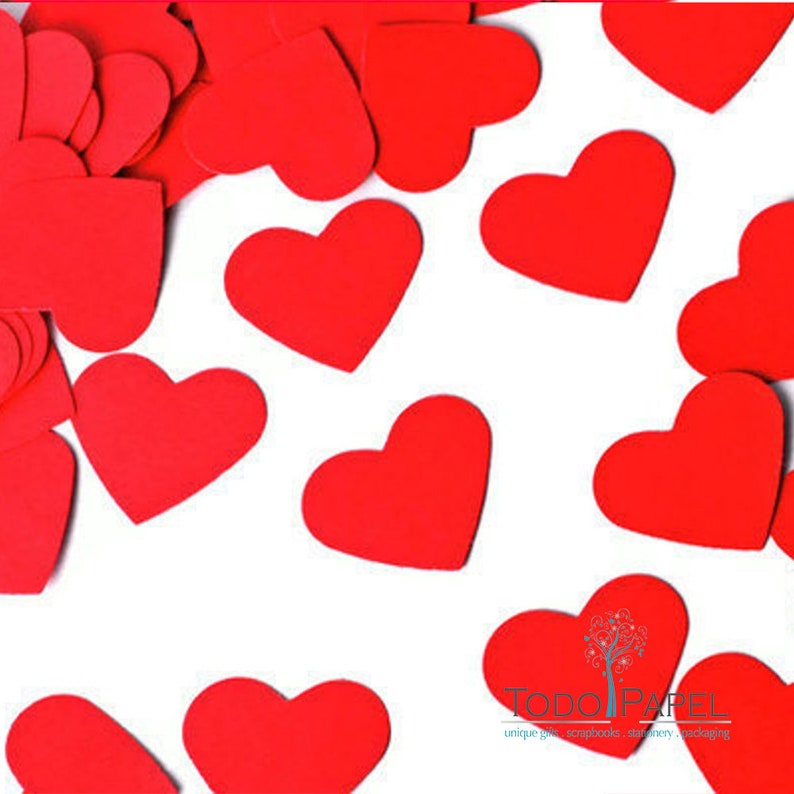 1 Inch Heart Confetti Paper Punches in 33 Colors for Card Etsy
