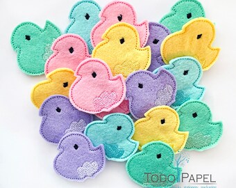 Spring Peeps Marshmallow Chicks FELTIES. Pink, Yellow, Lilac, Mint, Blue or Mixed. Crafts, party favors, embellishes, hair bows, snap clips