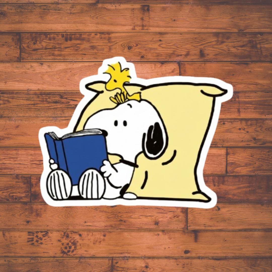 Snoopy Typing Decal – Charlie Brown Peanuts Bumper Sticker For Laptop, Car, Window