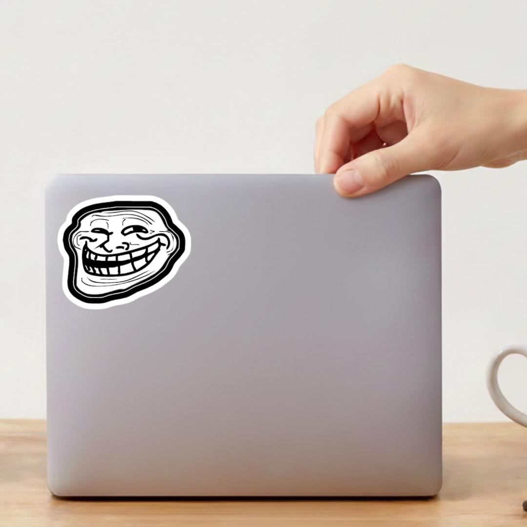 Troll Sticker Funny Troll Face Meme Vinyl Sticker, Sarcastic Social Media Decal - Etsy