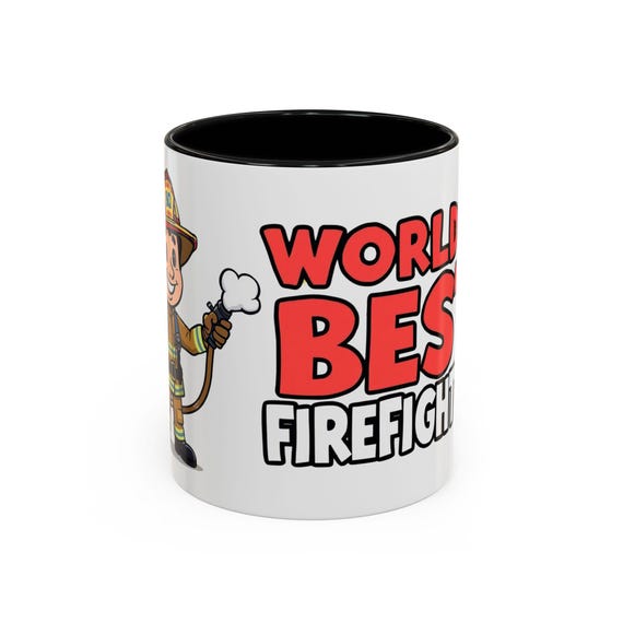 Firefighter Mug | Accent Coffee Cup , Firefighters, First Responders, Men Women, Hero, Ceramic