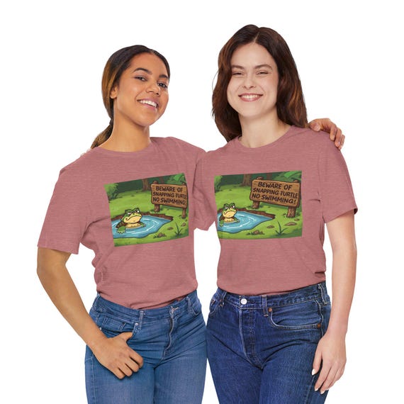 Beware of Snapping Turtles Tee | Cartoon Turtle Pond Illustration| Funny Turtle Theme