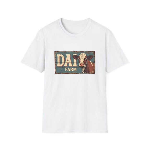 Dairy Farm Tee, Cow Graphic Shirt | Vintage Rustic Farmhouse Barn Sign | Country Life