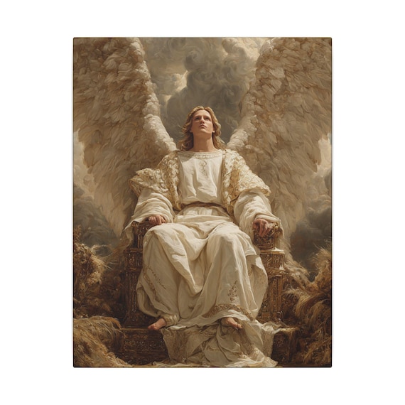 Archangel Michael the Spiritual Warrior Painting Matte Canvas| Christian Decor