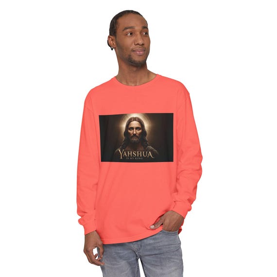 Yahshua Portrait Long Sleeve T-Shirt | Jesus Name Graphic| Gift for Christians