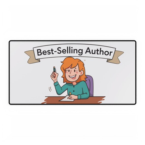 Author Desk Mat | Writing Office Pad with Vibrant Colors, Natural Rubber Base, Anti-Fray