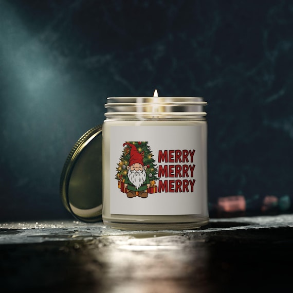 Gnome Christmas Candle | Coconut Apricot Wax, Holiday Scents